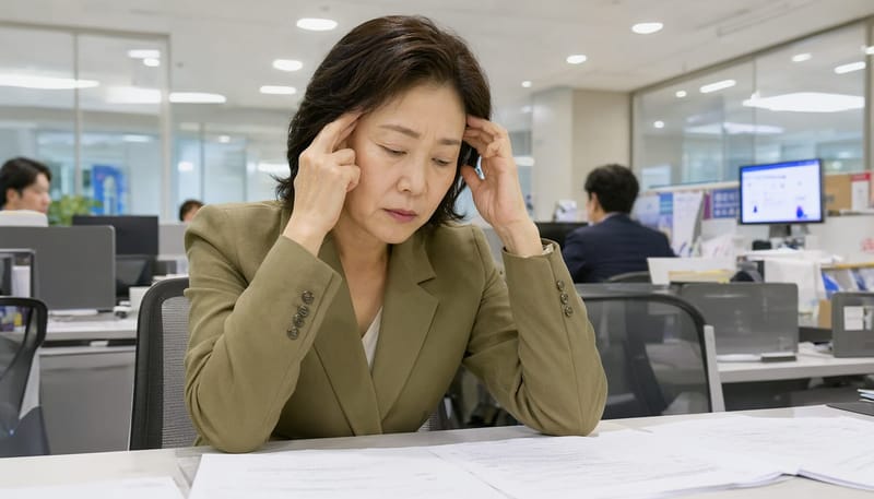 회의나 서류 작업 중 갑자기 어지럼을 느끼는 순간